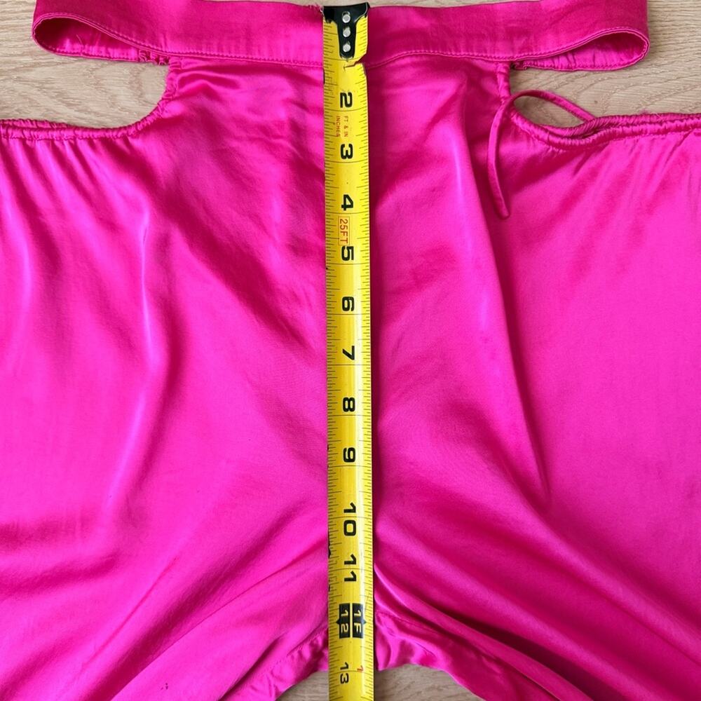 Camila Coelho hot pink satin hip cutout Wide-Leg Pants size small - Picture 16 of 16